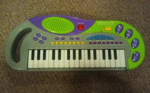 Vtg 90s Kawasaki Keyboard DSI Toys 57758 Lime Green Purple Grey Hip Hop Retro