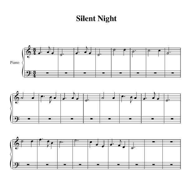 Silent Night melody line score