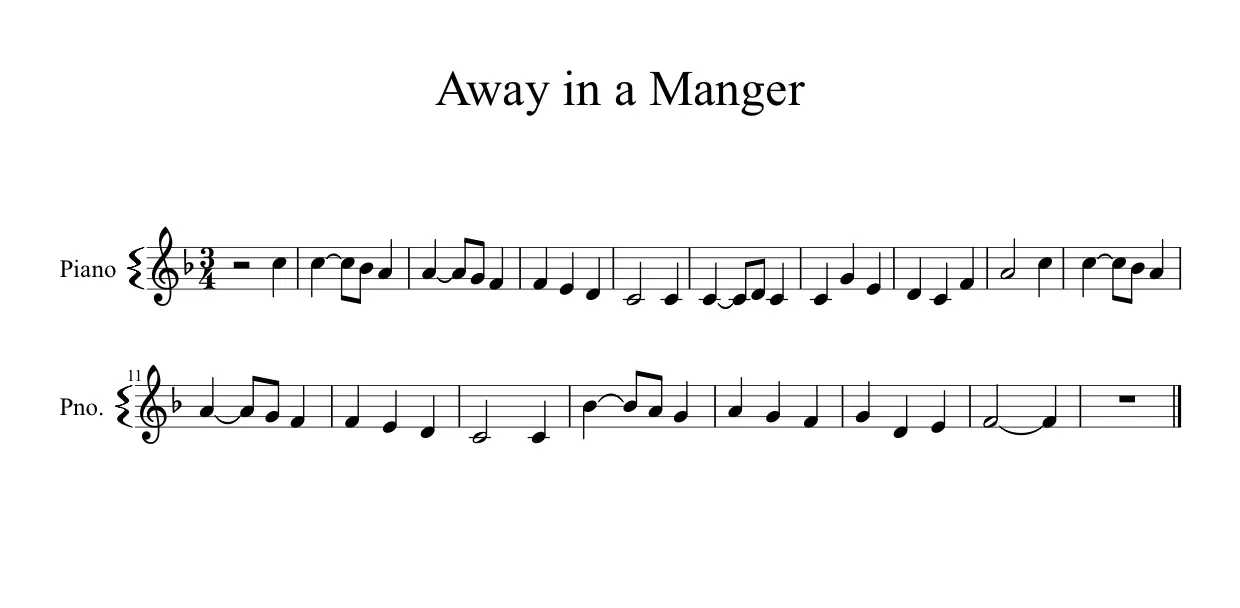 Away in a Manger melody score