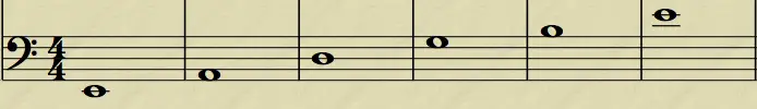guitar notes bass clef