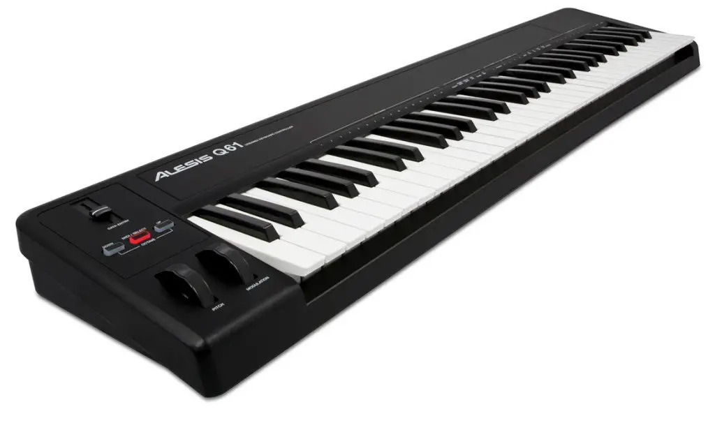 Alesis Q61 controller keyboard side view