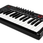 Alesis QX25 Advanced MIDI controller keyboard angled view