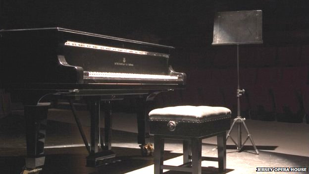Steinway grand piano at the Jersey Opera House