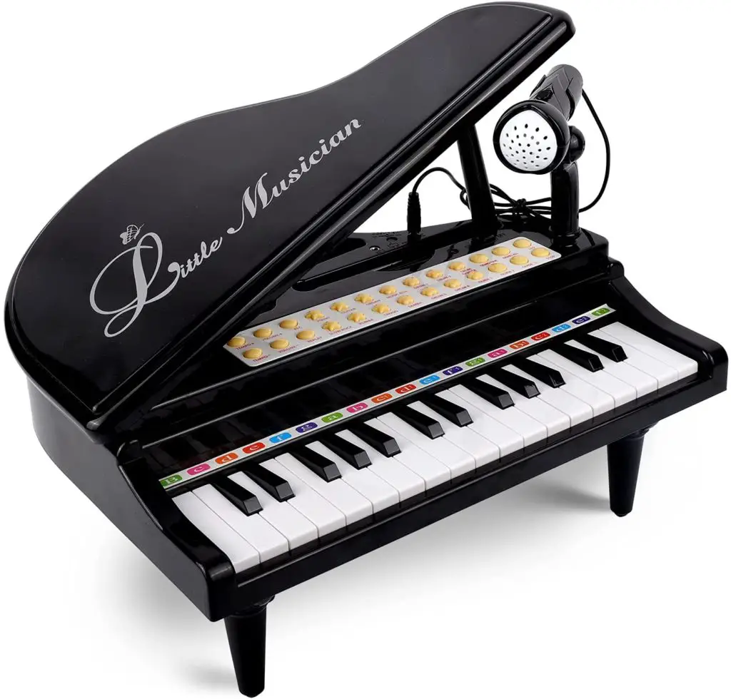Details about   Musical Toy Set Grand Piano Keyboard and Microphone with Sounds and Light Blue 