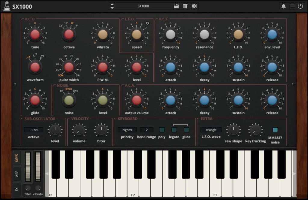 SX1000 vintage analog synth plugin recreates JEN SX1000 SX1000 GUI 1024x666