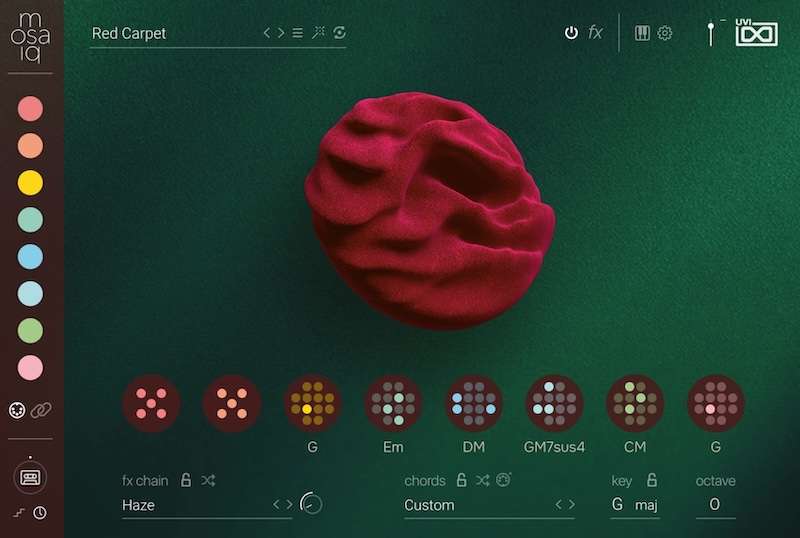 UVI mosaiq "ultimate inspiration toolbox" launches GUI Velvet Overview