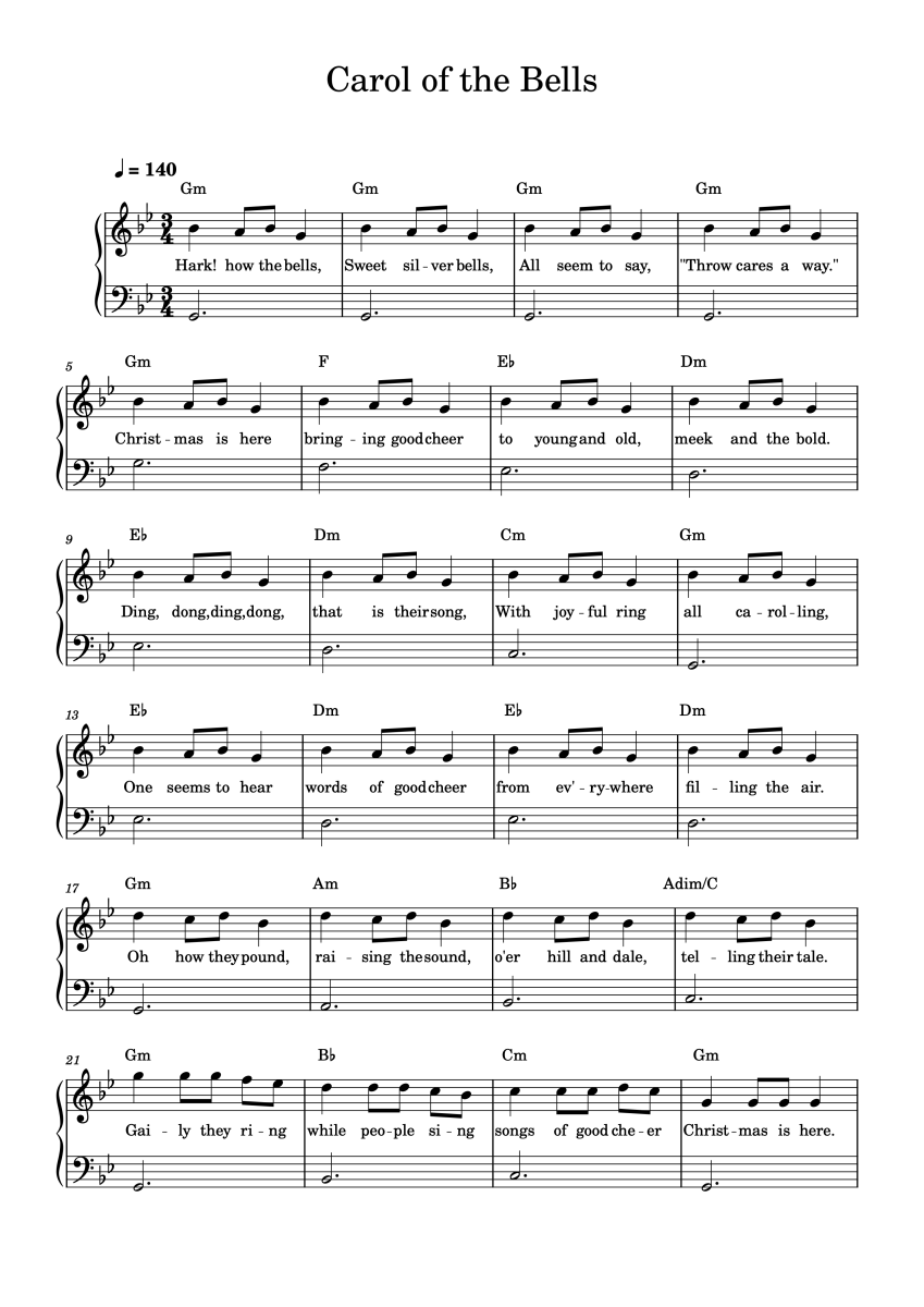 Carol of the Bells: Mastering Christmas carols on the piano and keyboard Carol Of The Bells Bassline 1 Scaled