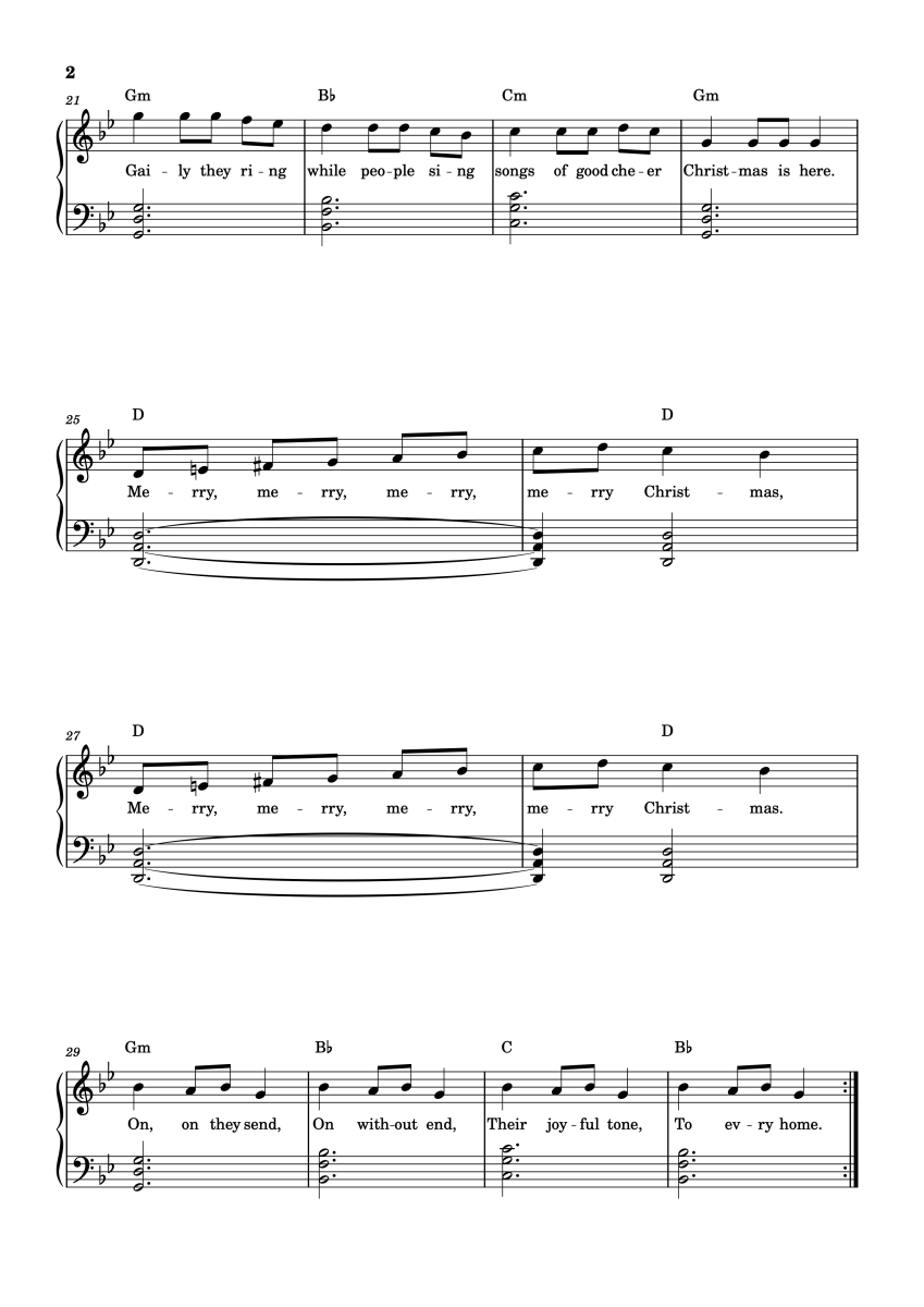 Carol of the Bells: Mastering Christmas carols on the piano and keyboard Carol Of The Bells Chords 2 Scaled