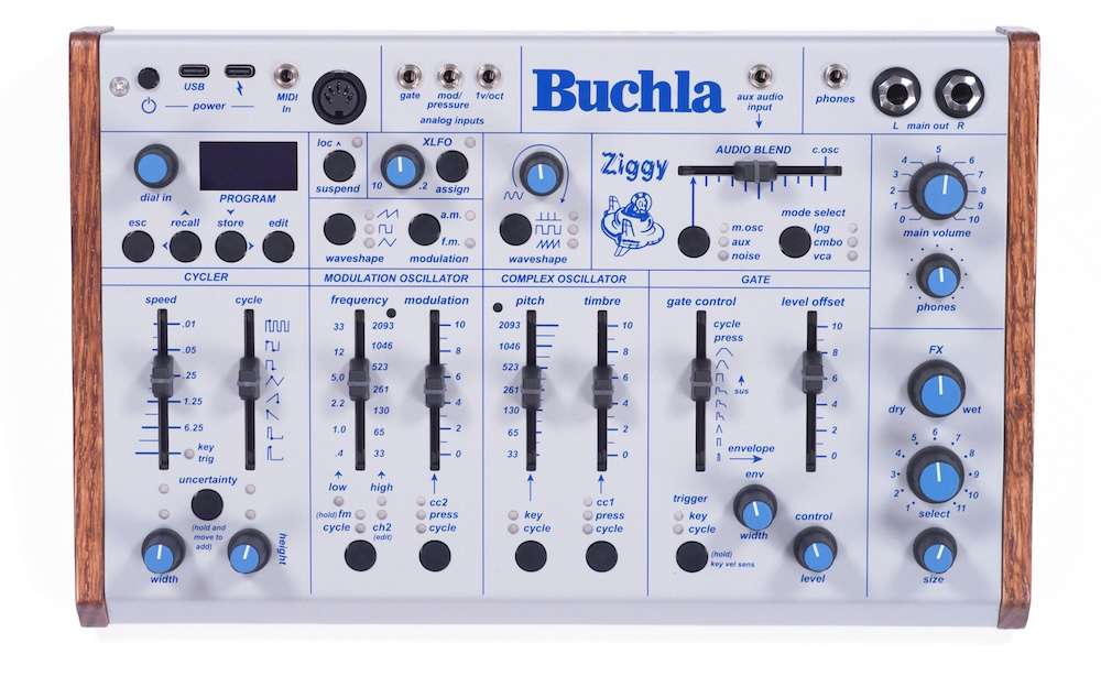 Buchla unveils Ziggy West Coast synth Top down view of Buchla Ziggy instrument
